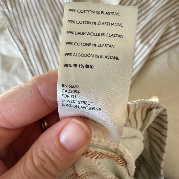 Anthropologie Kellie Orange and cream striped flare pants - Picture 7 of 8